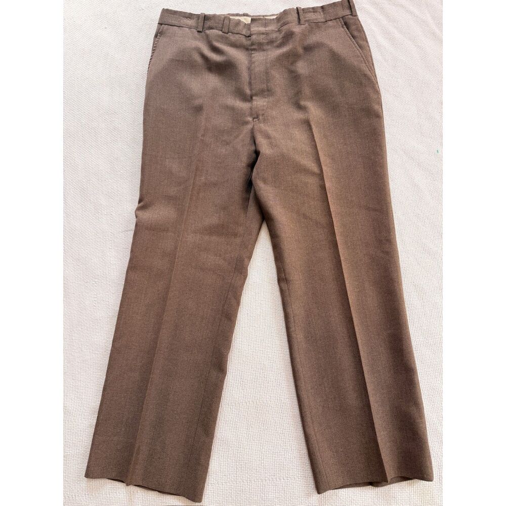Vintage Leeds pants tailored trousers straight leg USA business casual brown